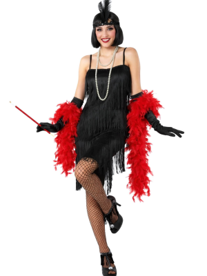 Disfraz De Charleston Negro Flecos