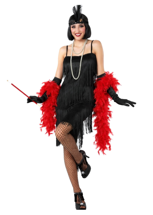 Disfraz De Charleston Negro Flecos