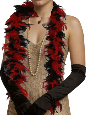 Boa De Plumas Roja Y Negra 80GR - COMPLEMENTOS POR CATEGORIA