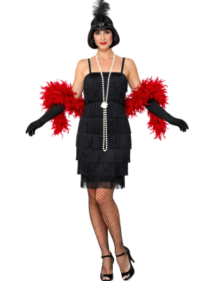 Disfraz De Charleston Negro Corto