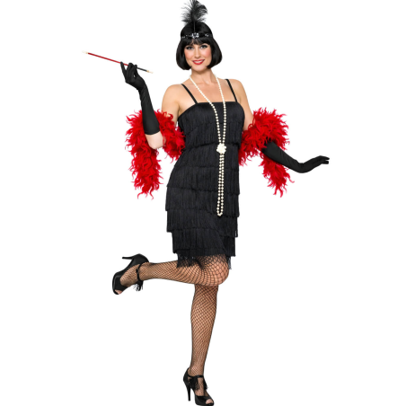 Disfraz De Charleston Negro Mujer - Disfraces Cabaret - Disfraces de Años 20 para Mujer