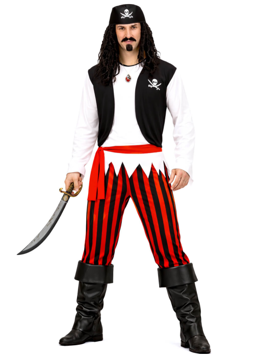 Disfraz De Pirata Rayas Hombre - Disfraces Piratas y Corsarios - Disfraces de Pirata