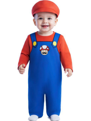 Disfraz De Fontanero Mario Bebe - Disfraces de Fontaneros Videojuego Infantiles