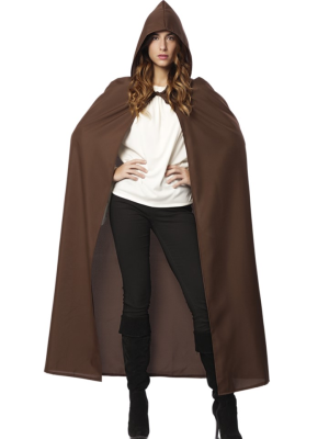 Capa Marrón Con Capucha Adulto - Disfraces Medievales - Capas
