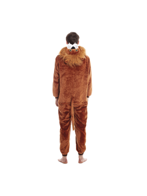 Comprar Disfraz de Leon pijama peluche adulto - Disfraces de Animales Adultos