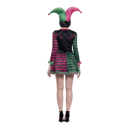 Disfraz De Bufon Rosa Y Verde Mujer - Disfraces de Payasos para Mujer