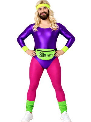 Disfraz De Gimnasta Aerobic Morado Hombre - Disfraces Despedidas De Soltero