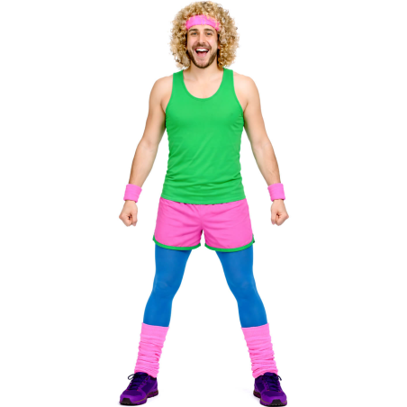 Disfraz De Gimnasta Aerobic Verde Hombre - Disfraces Años 80-90 - Disfraces de Años 80-90 para Hombre