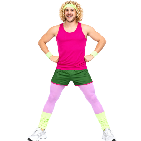 Disfraz De Gimnasta Años 80 Fucsia Hombre - Disfraces de Años 80-90 para Hombre