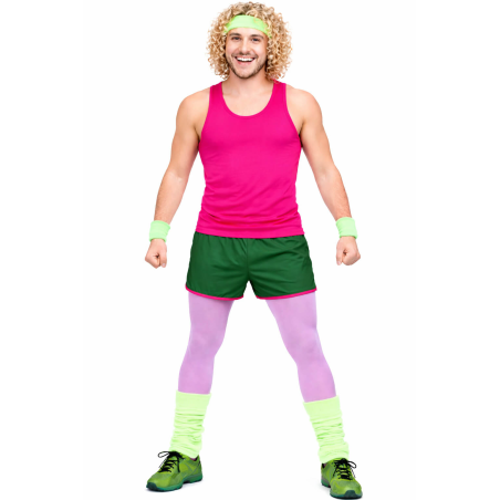 Disfraz De Gimnasta Años 80 Fucsia Hombre - Disfraces de Años 80-90 para Hombre