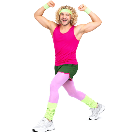 Disfraz De Gimnasta Años 80 Fucsia Hombre - Disfraces de Años 80-90 para Hombre