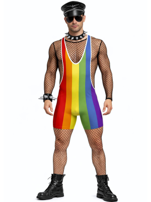 Disfraz de Sado Arcoiris para hombre - Disfraces despedidas de Soltero - Disfraces Cachondos para Hombre