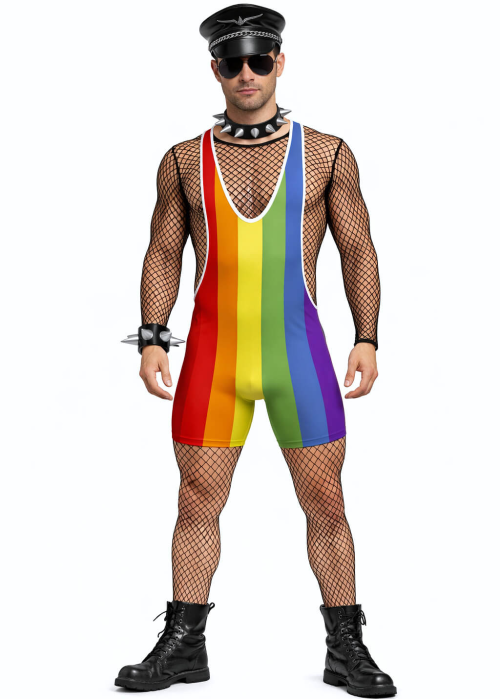 Disfraz de Sado Arcoiris para hombre - Disfraces despedidas de Soltero - Disfraces Cachondos para Hombre