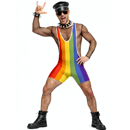 Disfraz de Sado Arcoiris para hombre - Disfraces despedidas de Soltero - Disfraces Cachondos para Hombre