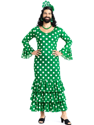 Disfraz De Sevillana Hombre Verde - Disfraces Feria de Abril - Disfraces de Cordobeses para Hombre