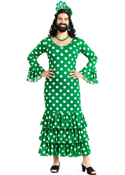 Disfraz De Sevillana Hombre Verde - Disfraces Feria de Abril - Disfraces de Cordobeses para Hombre