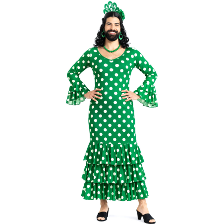 Disfraz De Sevillana Hombre Verde - Disfraces Feria de Abril - Disfraces de Cordobeses para Hombre