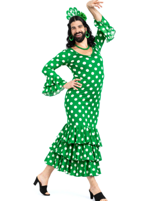 Disfraz De Sevillana Hombre Verde - Disfraces Feria de Abril - Disfraces de Cordobeses para Hombre