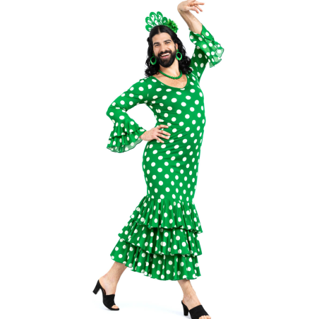 Disfraz De Sevillana Hombre Verde - Disfraces Feria de Abril - Disfraces de Cordobeses para Hombre