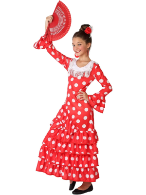 Disfraz De Sevillana Roja Infantil - Disfraces de Sevillana para Niña