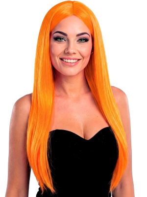 Peluca Melena Larga Naranja - Pelucas
