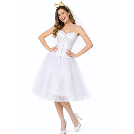 Disfraz de Novia Corset Mujer - Disfraces Despedidas de Soltera