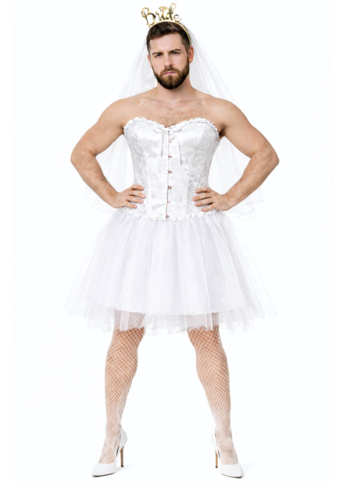 Disfraz De Novia Corset Hombre - Disfraces Despedidas de Soltero - Disfraces despedida Soltero - Los mas vendidos
