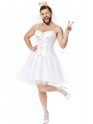 Disfraz De Novia Corset Hombre - Disfraces Despedidas de Soltero - Disfraces despedida Soltero - Los mas vendidos