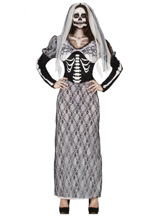 Disfraz de Esqueleto Novia para Mujer - Disfraces Halloween Calaveras