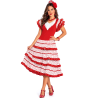 Disfraz De Sevillana Corto Rojo y Blanco - Disfraces Feria de Abril - Disfraces de Sevillana para Mujer