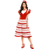 Disfraz De Sevillana Corto Rojo y Blanco - Disfraces Feria de Abril - Disfraces de Sevillana para Mujer