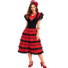 Disfraz De Sevillana Corto Rojo y Negro - Disfraces Feria de Abril