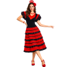 Disfraz De Sevillana Corto Rojo y Negro - Disfraces Feria de Abril - Disfraces de Sevillana para Mujer