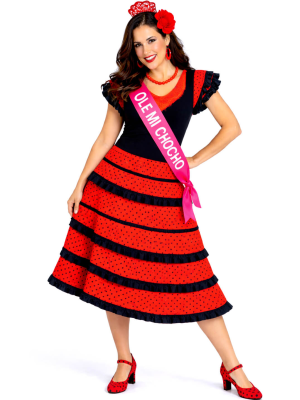 Disfraz de Sevillana con Banda Mujer - Disfraces Despedidas de Soltera - Disfraces despedida Soltera - Los mas vendidos