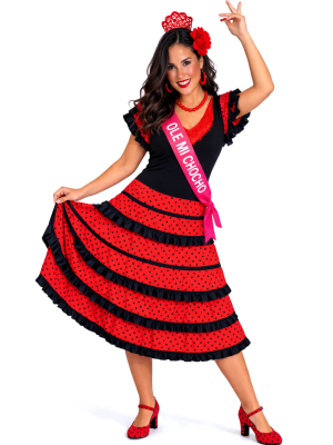 Disfraz de Sevillana con Banda Mujer - Disfraces Despedidas de Soltera - Disfraces despedida Soltera - Los mas vendidos