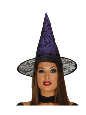 Sombrero Bruja Lila - Complementos Halloween y Terror
