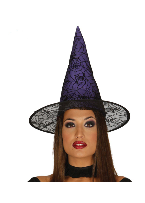 Sombrero Bruja Lila - Complementos Halloween y Terror