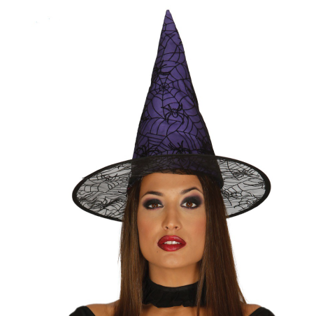 Sombrero Bruja Lila - Complementos Halloween y Terror