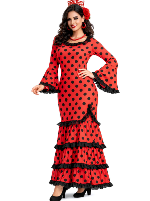 Disfraz De Sevillana Rojo y Negro Mujer - Disfraces Feria de Abril - Disfraces de Mujer