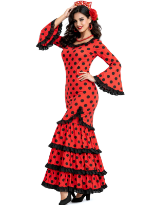 Disfraz De Sevillana Rojo y Negro Mujer - Disfraces Feria de Abril - Disfraces de Mujer