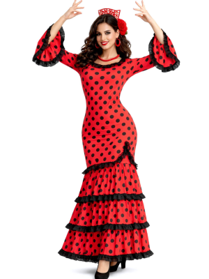 Disfraz De Sevillana Rojo Y Negro