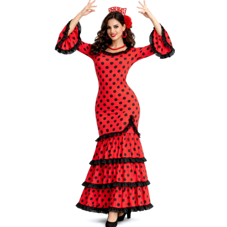 Disfraz De Sevillana Rojo Y Negro