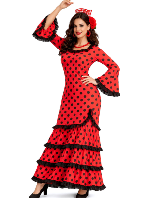 Disfraz De Sevillana Rojo y Negro Mujer - Disfraces Feria de Abril - Disfraces de Mujer