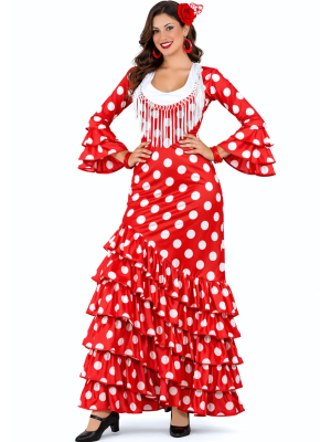 Disfraz De Sevillana Rojo Y Blanco