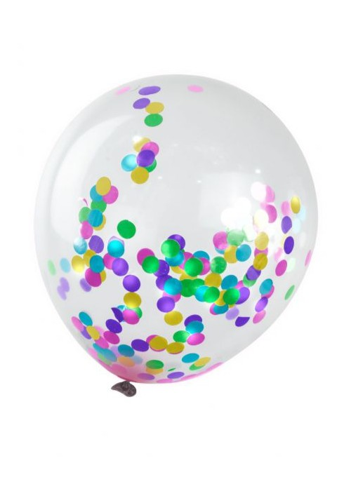 Comprar Bolsa con 3 Globos con Confetti Oro 30cm - CELEBRACIONES
