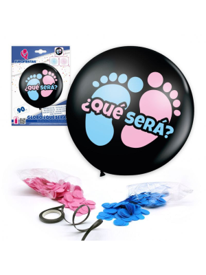 Globo Negro Que Sera Con Serpentina