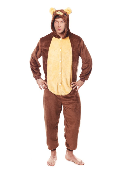 Disfraz De Oso Marron Pijama Peluche - Disfraces de Animales Adultos