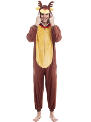 Disfraz De Reno Pijama Peluche - Disfraces de Animales Adultos