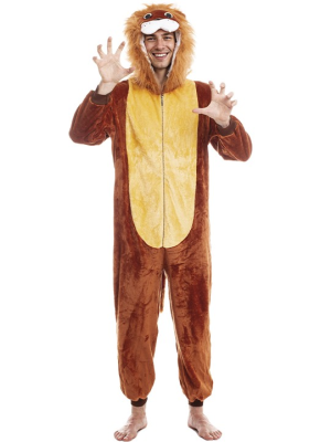 Disfraz De Leon Pijama Peluche Adulto - Disfraces de Animales Adultos