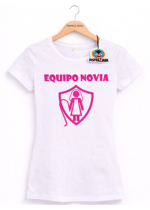 Camiseta Equipo Novia Blanca - Camisetas Despedidas Soltera - Camisetas y Delantales para Despedidas